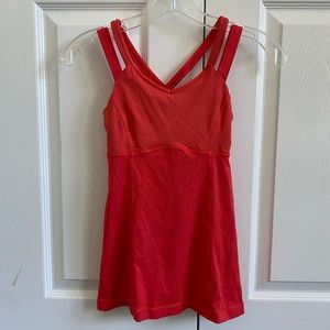Lululemon bright orange racerback tank top